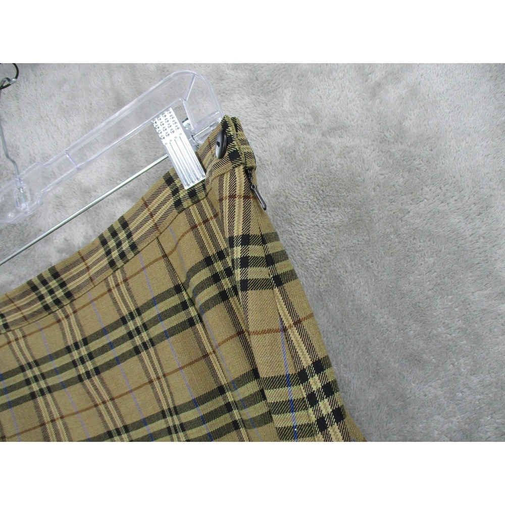 Vintage Rafaella Skirt Women 12 Plaid Wool Blend Maxi Fringe Straight Pencil Zip - Picture 5 of 8